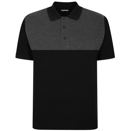 Bigdude Colour Block Polo Shirt Black